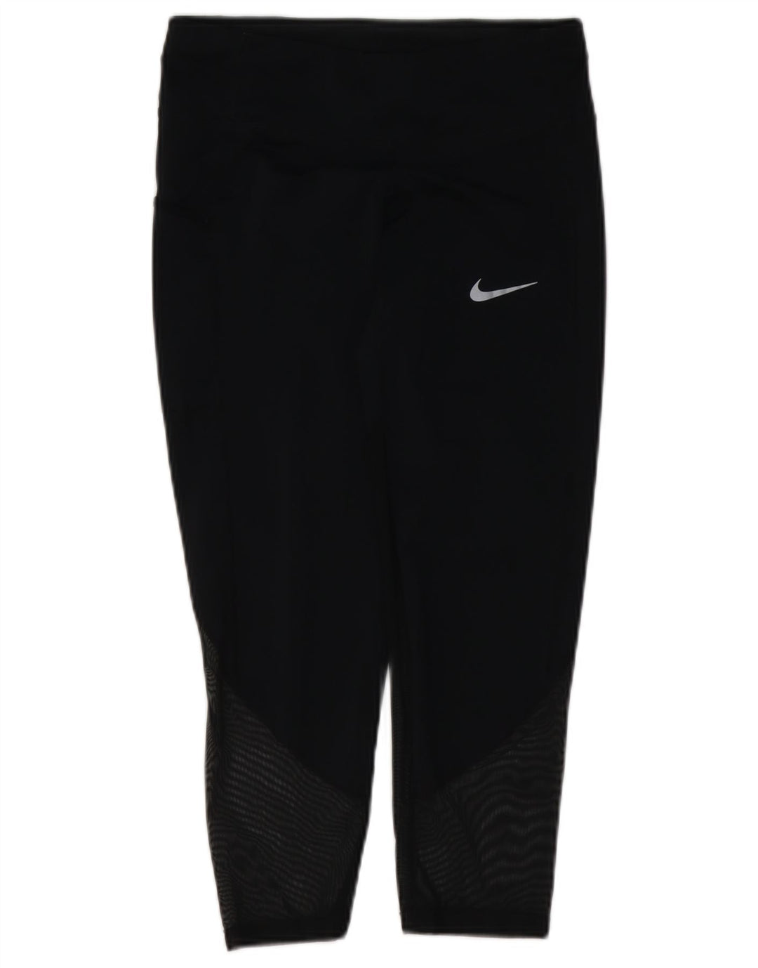 Nike Womens Dri Fit Leggings UK 8 Small Black Geometric Polyester