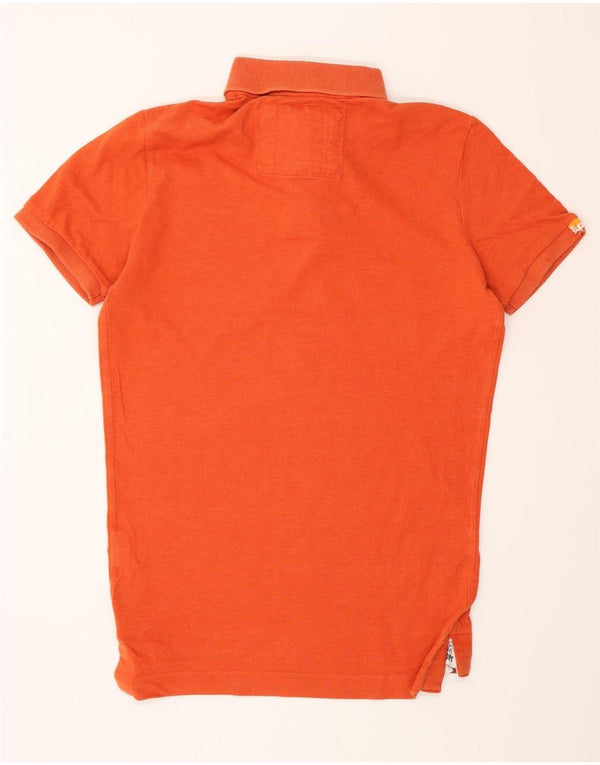 SUPERDRY Mens Tall Polo Shirt Medium Orange Cotton