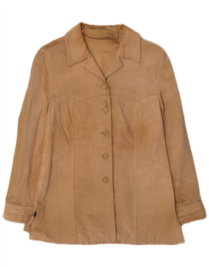 i Blues Womens Suede Jacket UK 16 Large Beige Leather