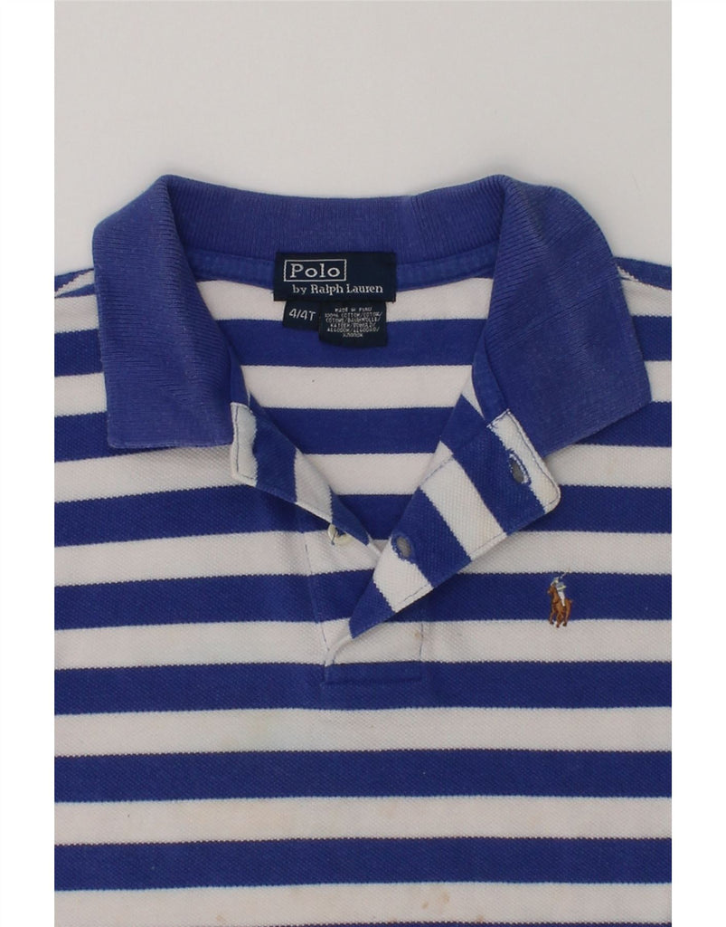 POLO RALPH LAUREN Boys Polo Shirt 3-4 Years Blue Striped Cotton | Vintage Polo Ralph Lauren | Thrift | Second-Hand Polo Ralph Lauren | Used Clothing | Messina Hembry 