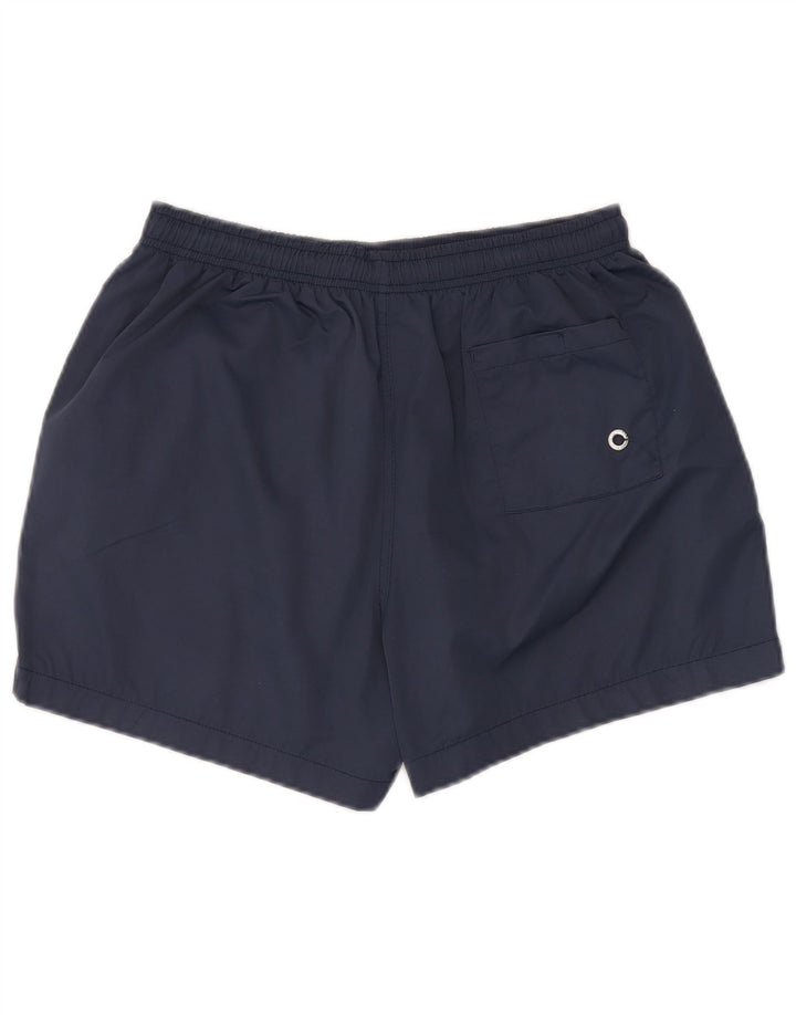 Vintage Mens Swimming Shorts Medium  Navy Blue Polyester