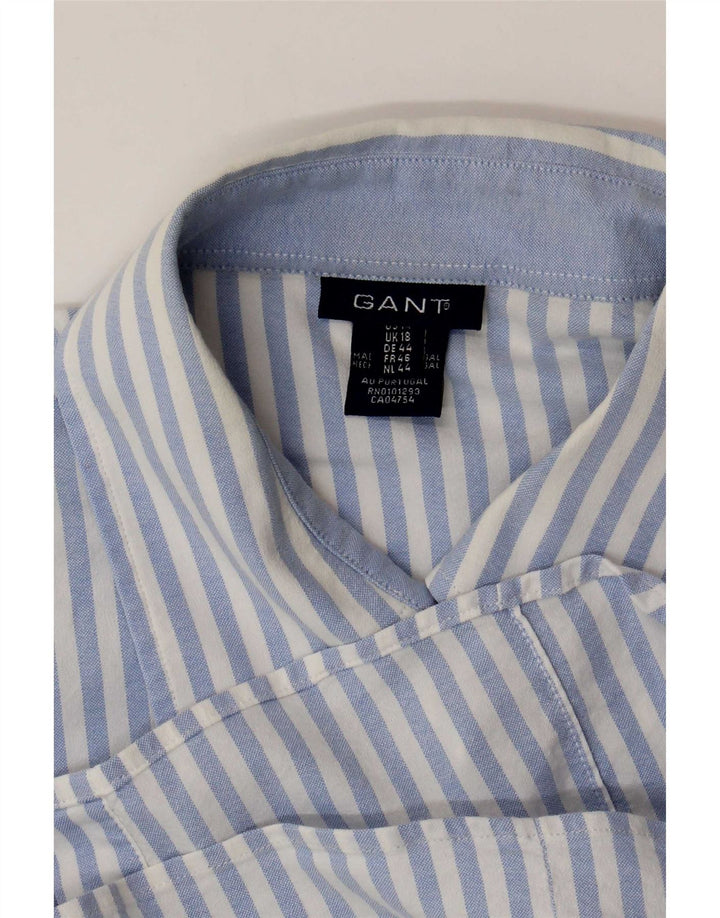 Gant Womens Shirt UK 18 XL Blue Striped Cotton