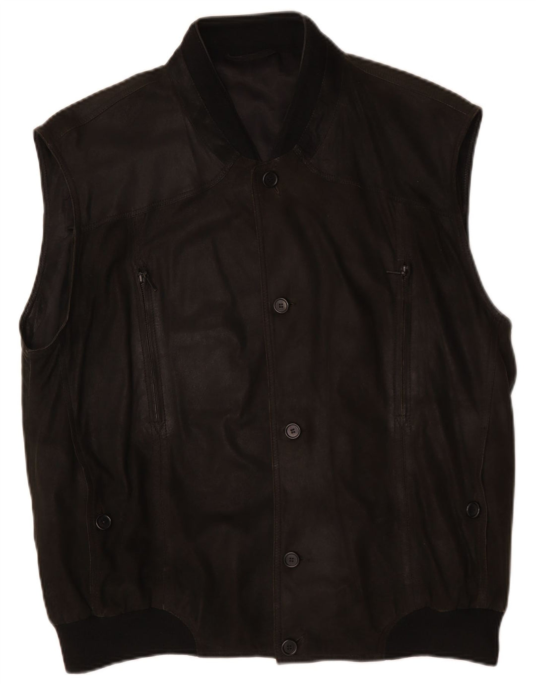 Striwa Mens Leather Gilet IT 58 4XL Black Leather