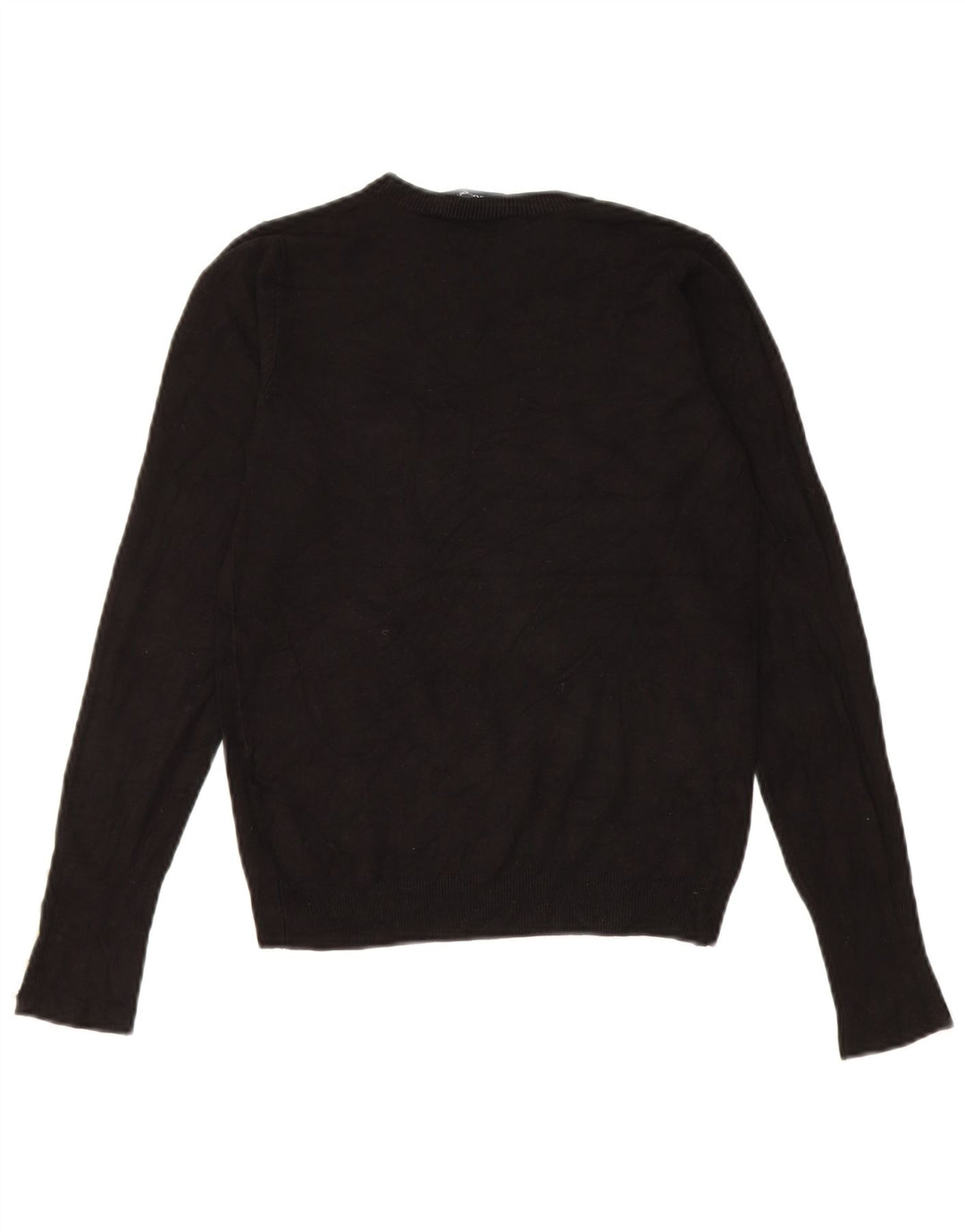 Zara Womens Crew Neck Jumper Sweater UK 8 Small Black Viscose