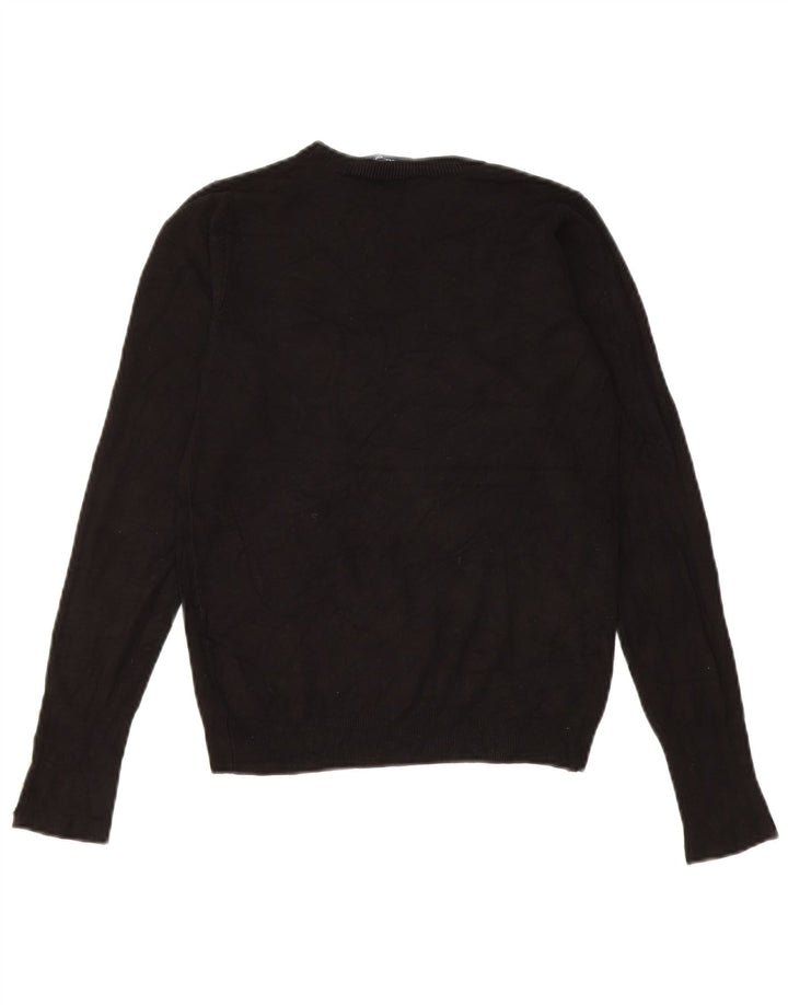 Zara Womens Crew Neck Jumper Sweater UK 8 Small Black Viscose