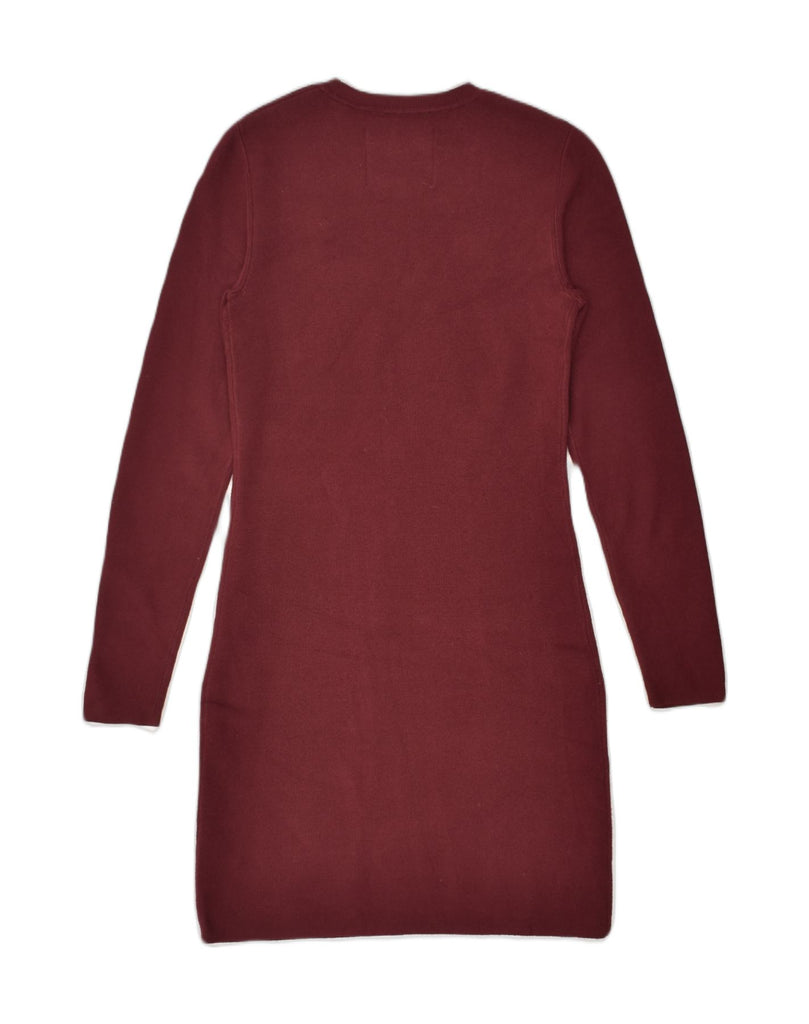 JACK WILLS Womens Jumper Dress UK 10 Small Maroon Polyester | Vintage Jack Wills | Thrift | Second-Hand Jack Wills | Used Clothing | Messina Hembry 