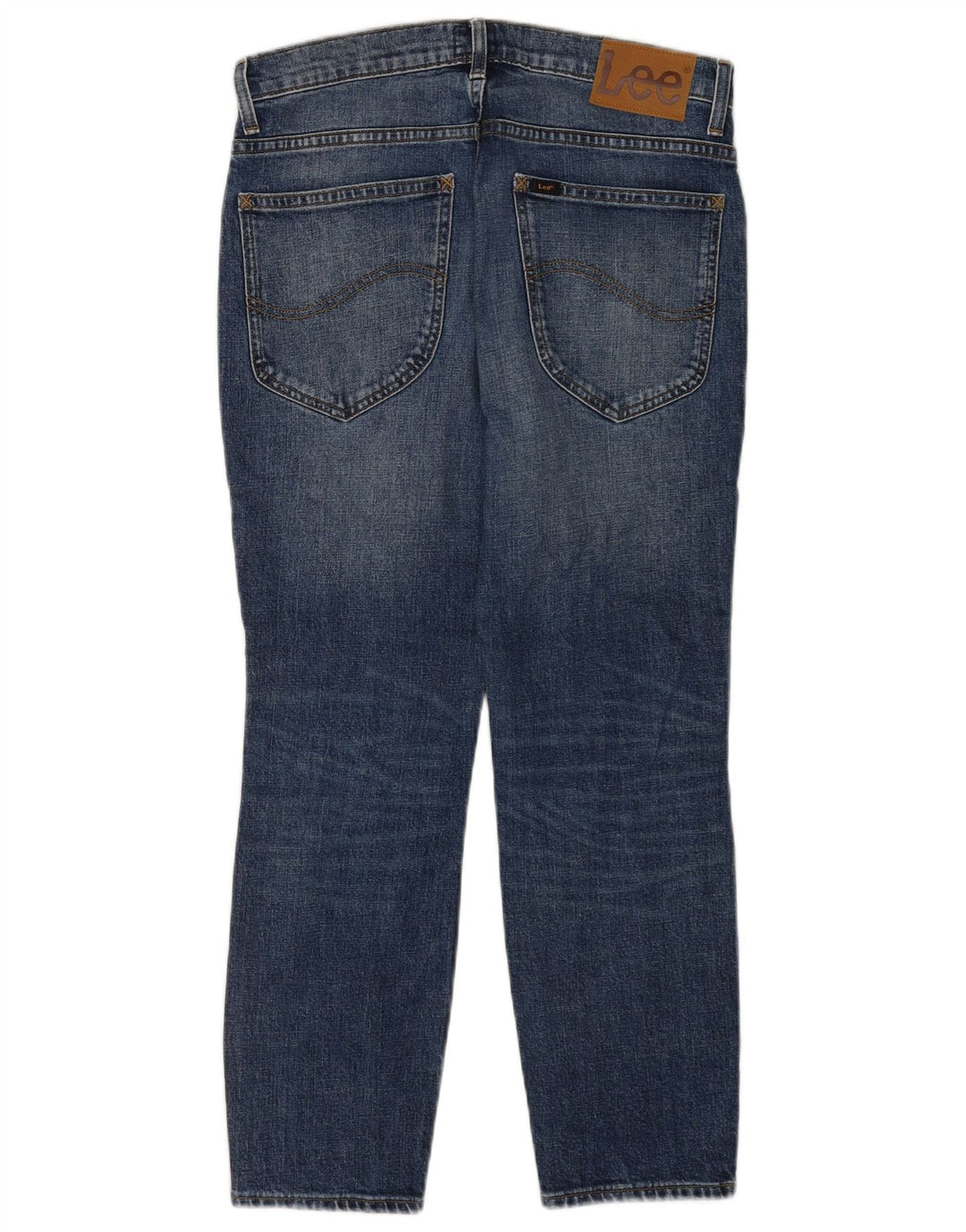 Lee Mens Rider Cropped Jeans W31 L25 Blue Cotton