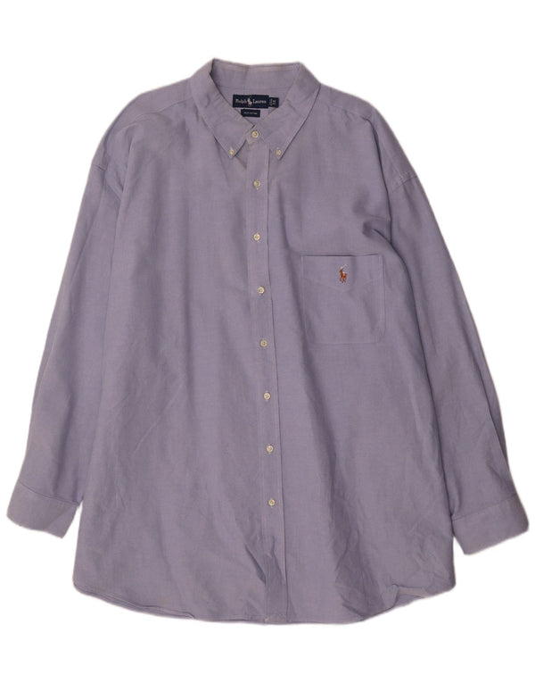Ralph Lauren Mens Big Shirt 4XL Blue Cotton