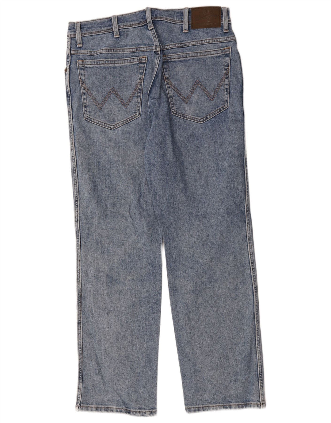Wrangler Mens Regular Straight Jeans W33 L30 Blue Cotton