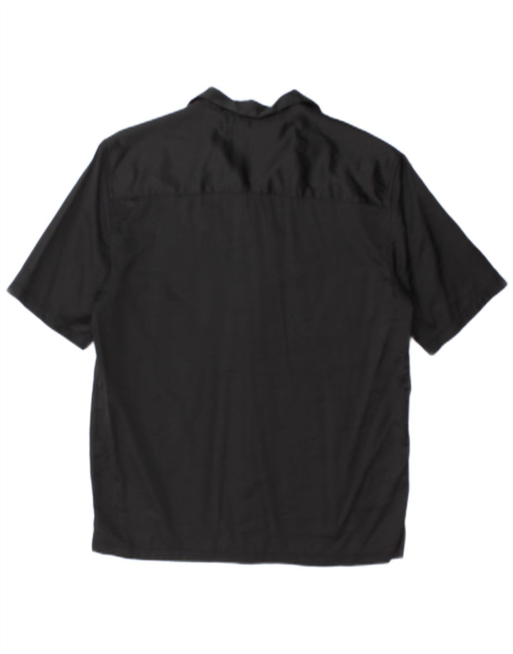 Zara Mens Short Sleeve Shirt Small Black Viscose