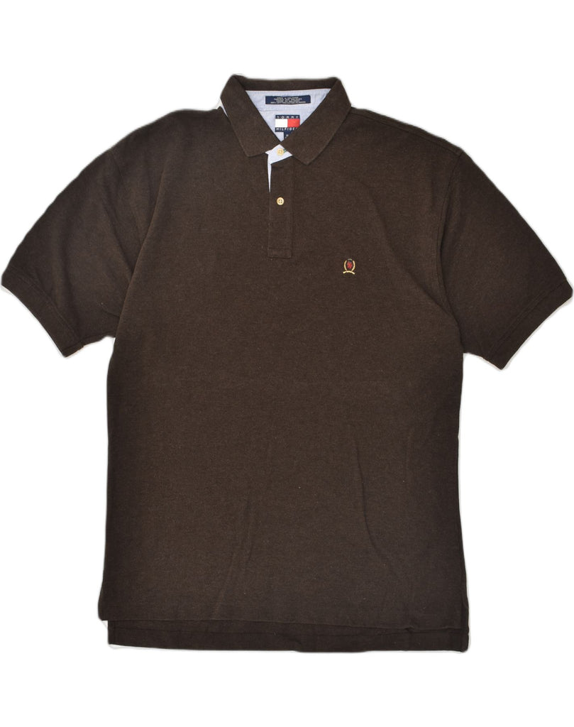 TOMMY HILFIGER Mens Polo Shirt XL Brown Cotton | Vintage Tommy Hilfiger | Thrift | Second-Hand Tommy Hilfiger | Used Clothing | Messina Hembry 