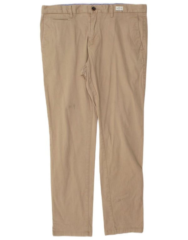 TOMMY HILFIGER Mens Slim Chino Trousers W36 L32  Beige Cotton
