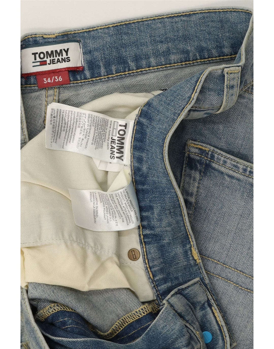 TOMMY HILFIGER Mens Straight Jeans W34 L36 Blue Cotton