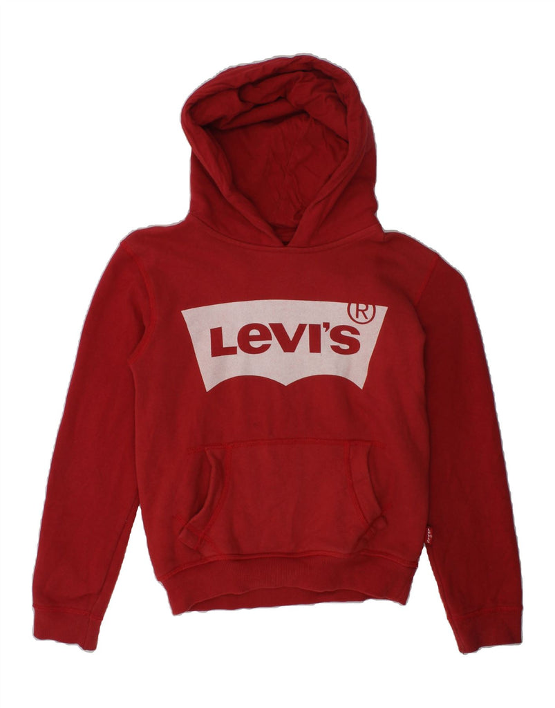 LEVI'S Boys Graphic Hoodie Jumper 7-8 Years Red | Vintage Levi's | Thrift | Second-Hand Levi's | Used Clothing | Messina Hembry 