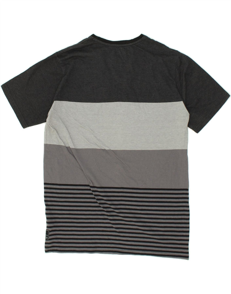 BILLABONG Mens Slim Fit T-Shirt Top Large Grey Striped Cotton | Vintage Billabong | Thrift | Second-Hand Billabong | Used Clothing | Messina Hembry 