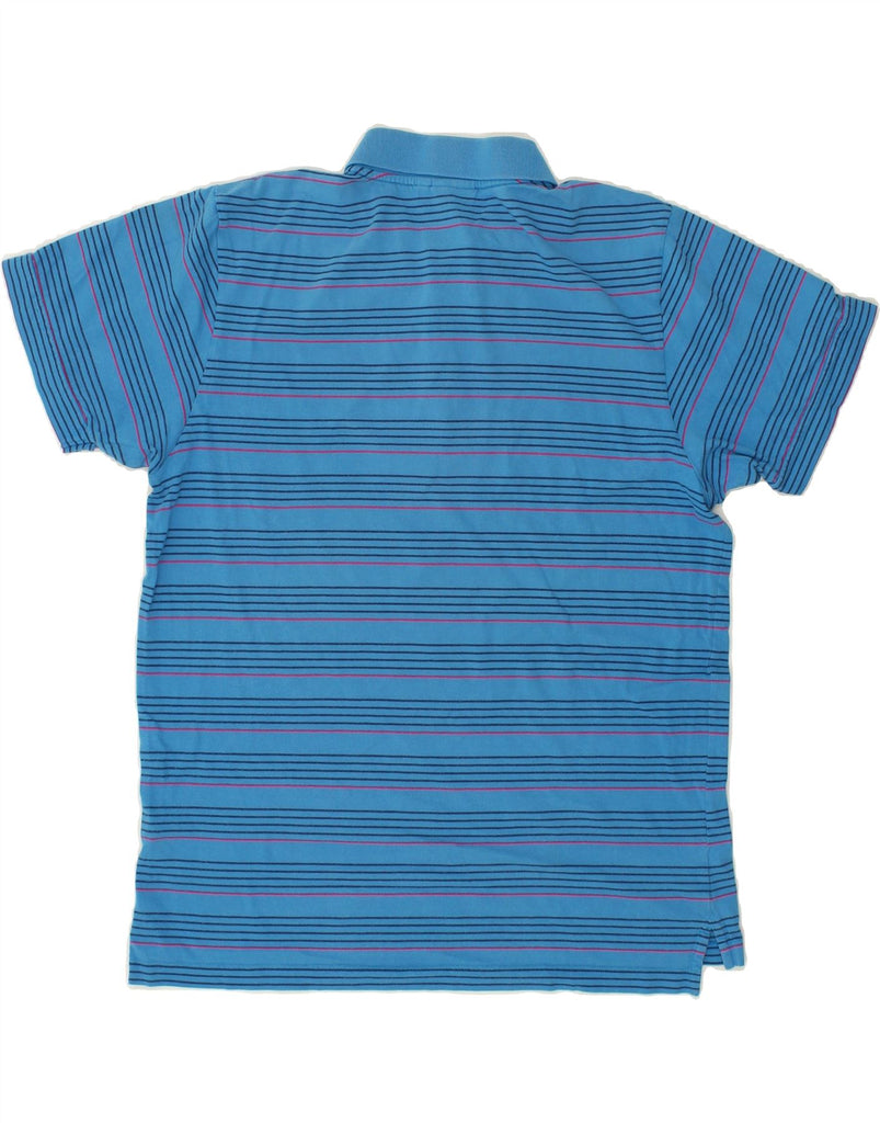 LOTTO Mens Polo Shirt Large Blue Striped Cotton | Vintage Lotto | Thrift | Second-Hand Lotto | Used Clothing | Messina Hembry 