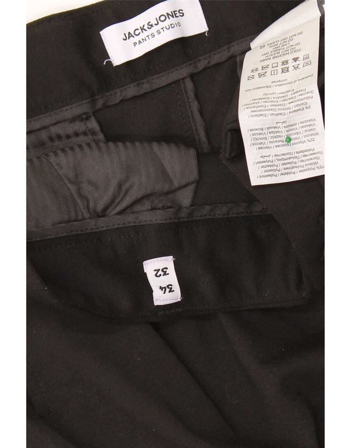 Jack & Jones Mens Slim Casual Trousers W34 L32 Black Polyester