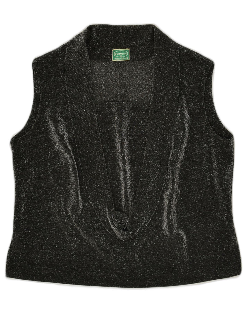 VINTAGE Womens Sleeveless Blouse Top IT 48 XL Black | Vintage Vintage | Thrift | Second-Hand Vintage | Used Clothing | Messina Hembry 