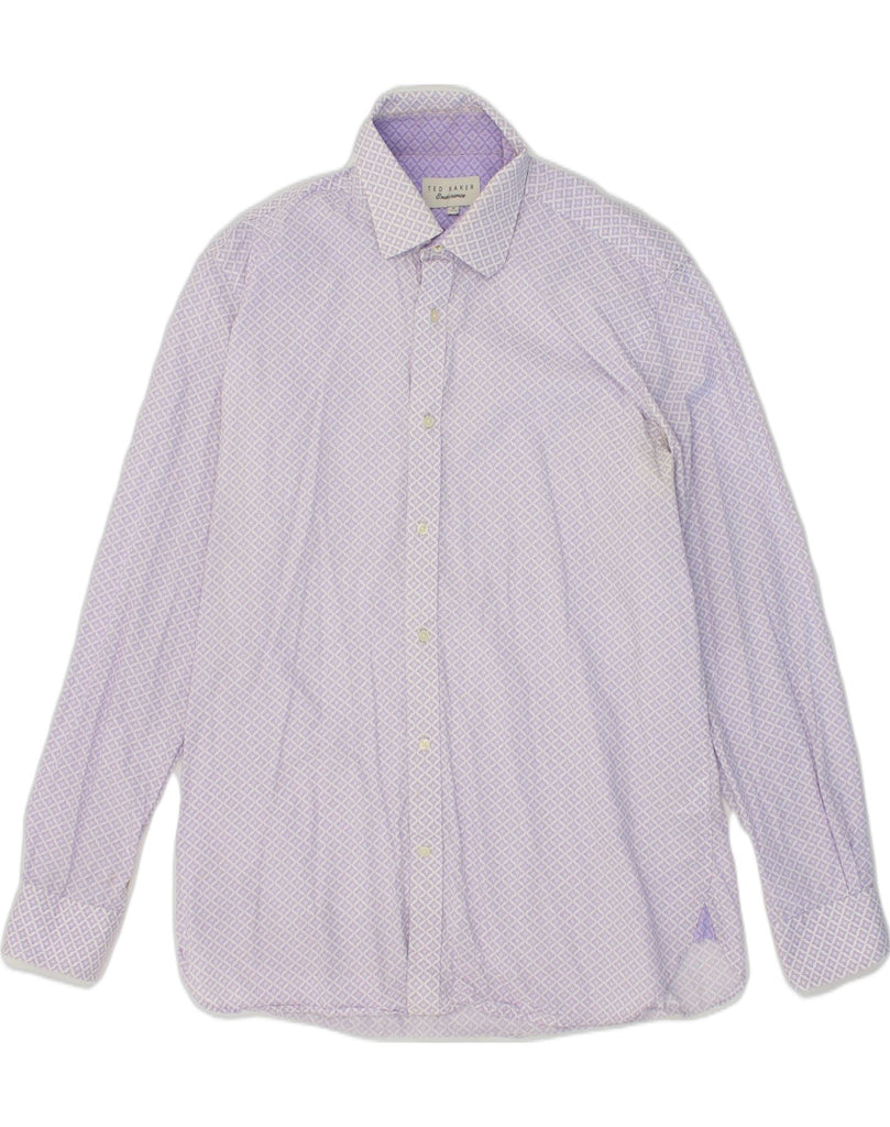 TED BAKER Mens Shirt Size 16 Large Purple Argyle/Diamond Cotton | Vintage Ted Baker | Thrift | Second-Hand Ted Baker | Used Clothing | Messina Hembry 