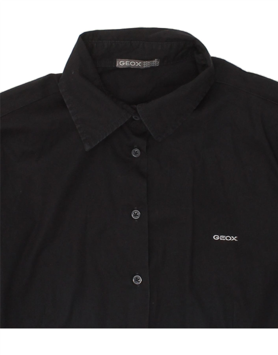 GEOX Womens Shirt UK 12 Medium Black Cotton Vintage Geox and Second-Hand Geox from Messina Hembry 