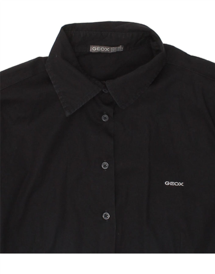 GEOX Womens Shirt UK 12 Medium Black Cotton Vintage Geox and Second-Hand Geox from Messina Hembry 