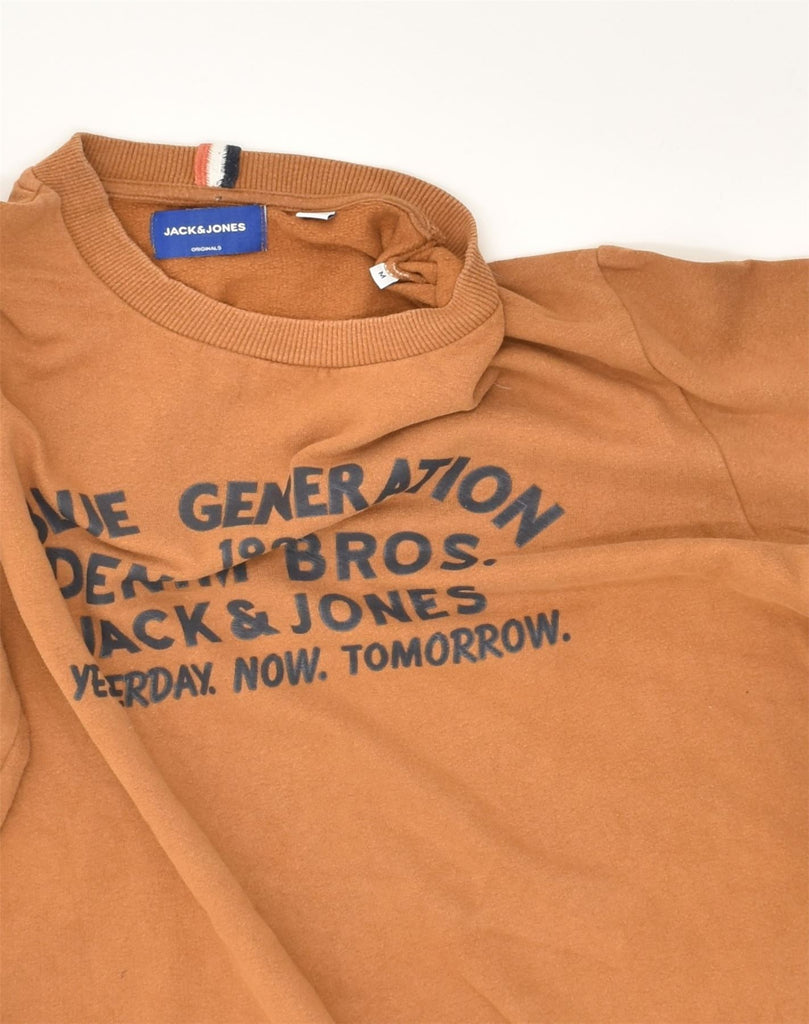 JACK & JONES Mens Graphic Sweatshirt Jumper Medium Brown Cotton | Vintage Jack & Jones | Thrift | Second-Hand Jack & Jones | Used Clothing | Messina Hembry 