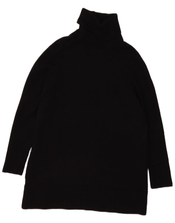 Zara Womens Oversized Roll Neck Jumper Sweater UK 10 Small Black Viscose
