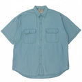 VINTAGE Mens Short Sleeve Shirt XL Blue