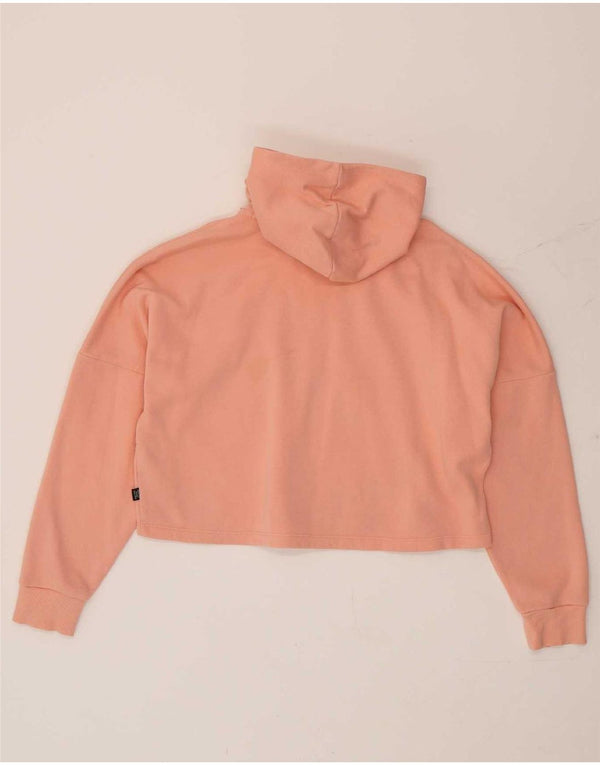 Puma Girls Crop Graphic Hoodie Jumper 13-14 Years Pink Cotton