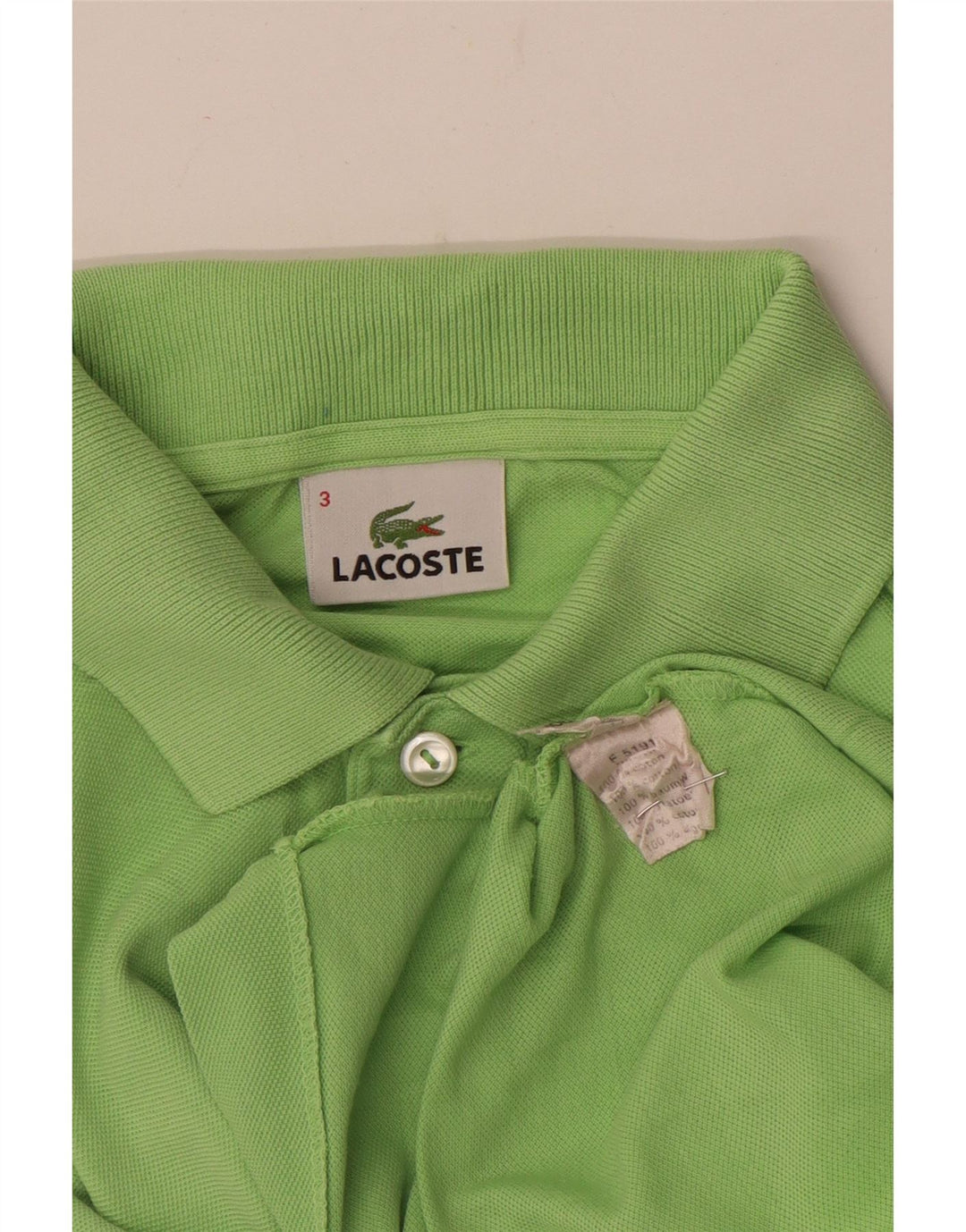 Lacoste Mens Polo Shirt Size 3 Small Green Cotton