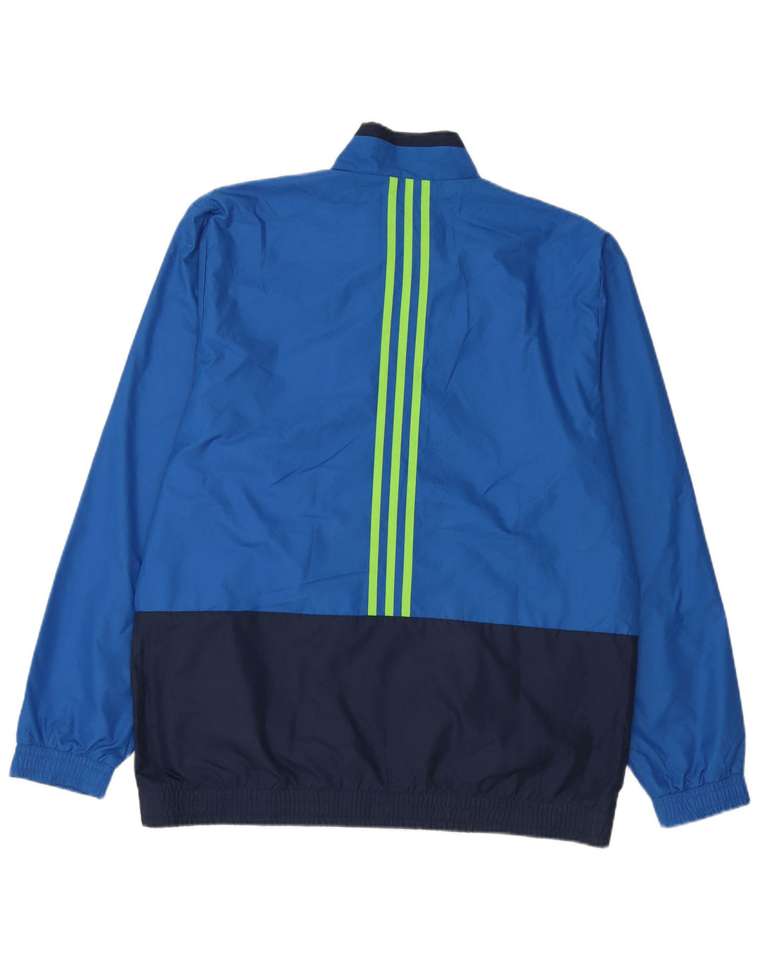 Adidas Mens Tracksuit Top Jacket UK 42/44 Large Blue Colourblock Polyester