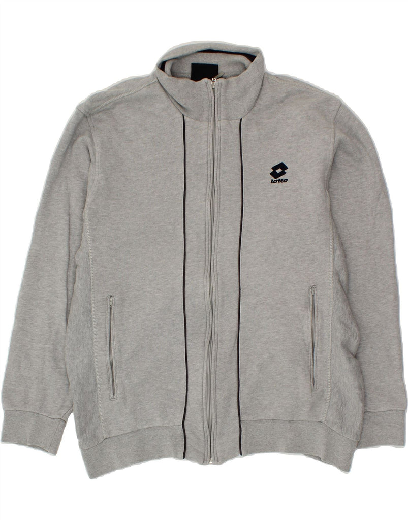 LOTTO Mens Tracksuit Top Jacket XL Grey Cotton Vintage Lotto and Second-Hand Lotto from Messina Hembry 