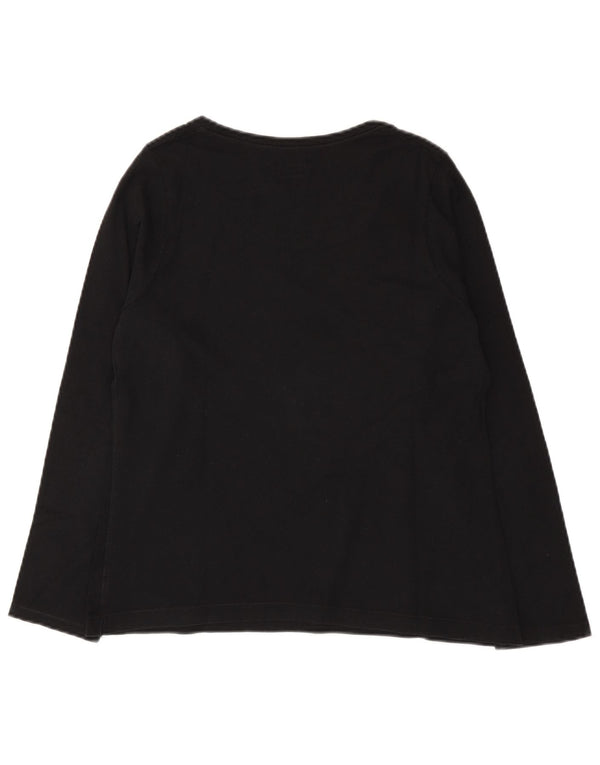 Champion Womens Top Long Sleeve UK 12 Medium Black Cotton