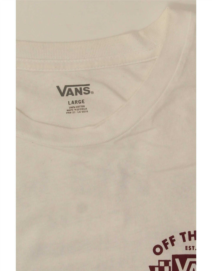 Vans Mens Graphic T-Shirt Top Large White Cotton