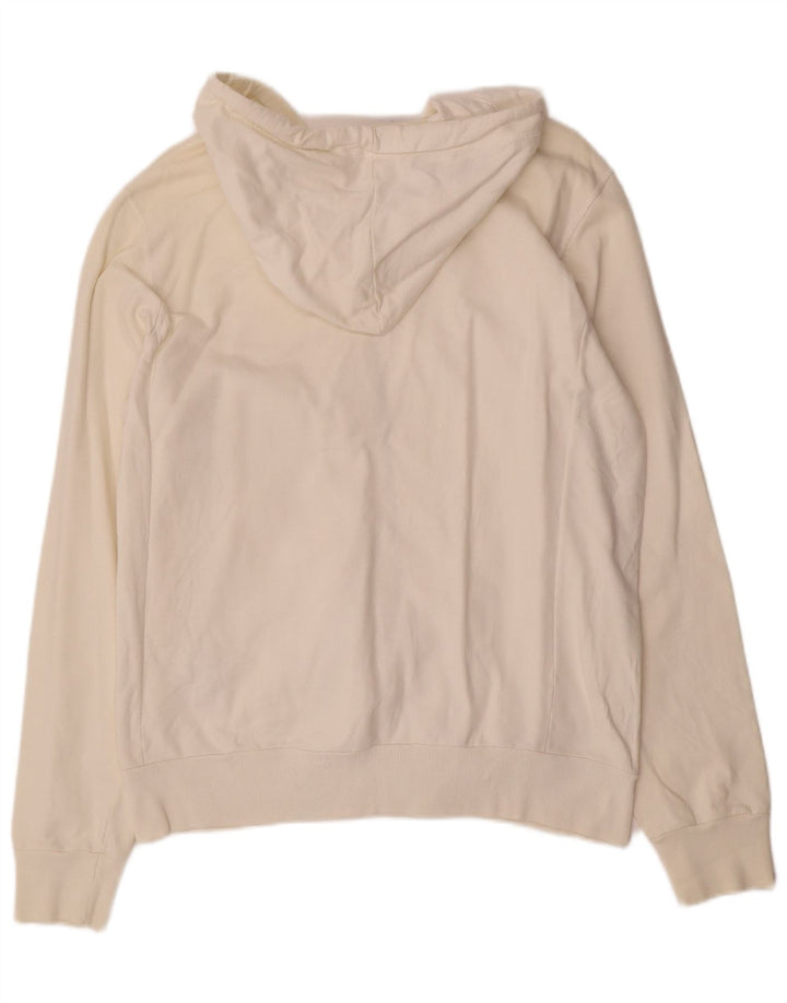 Wrangler Mens Zip Hoodie Sweater Medium Off White Cotton