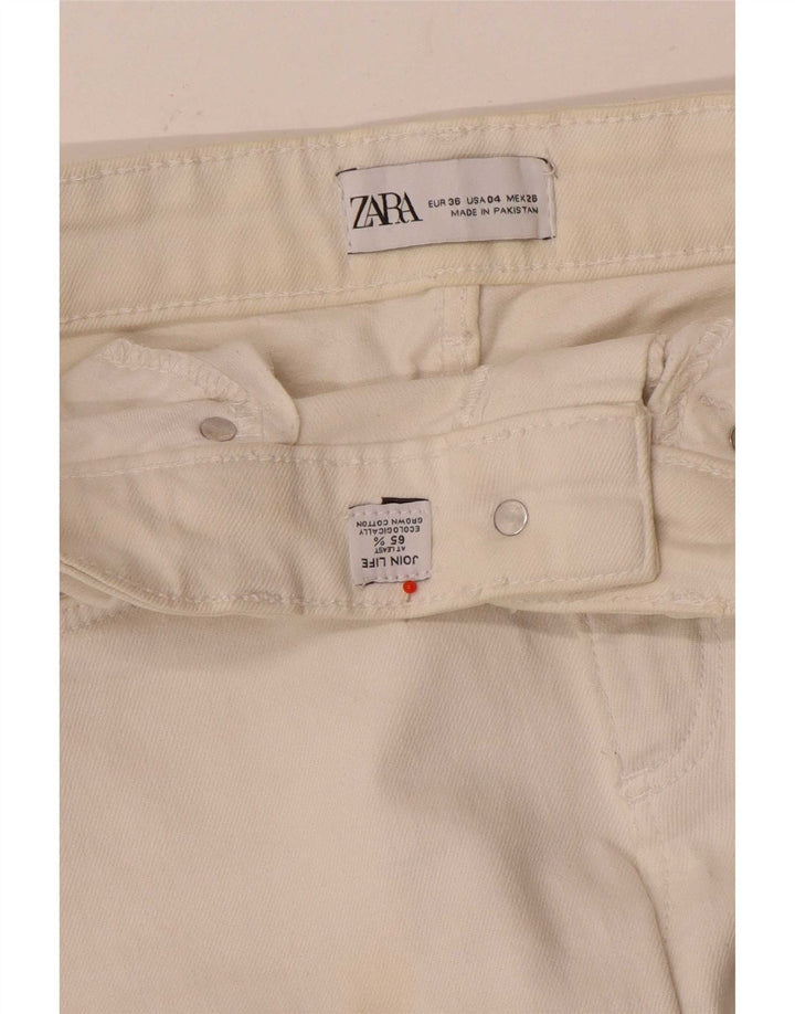 Zara Womens Bootcut Jeans EU 36 XS W26 L24 White Cotton
