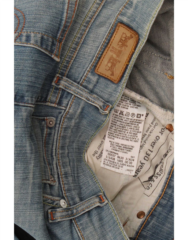Levi's Womens Eve Straight Jeans W31 L34 Blue Cotton