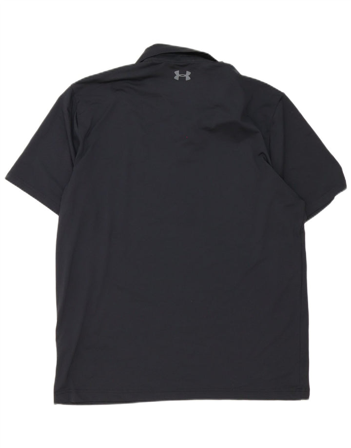 Under Armour Mens Heat Gear Polo Shirt Large Black Polyester
