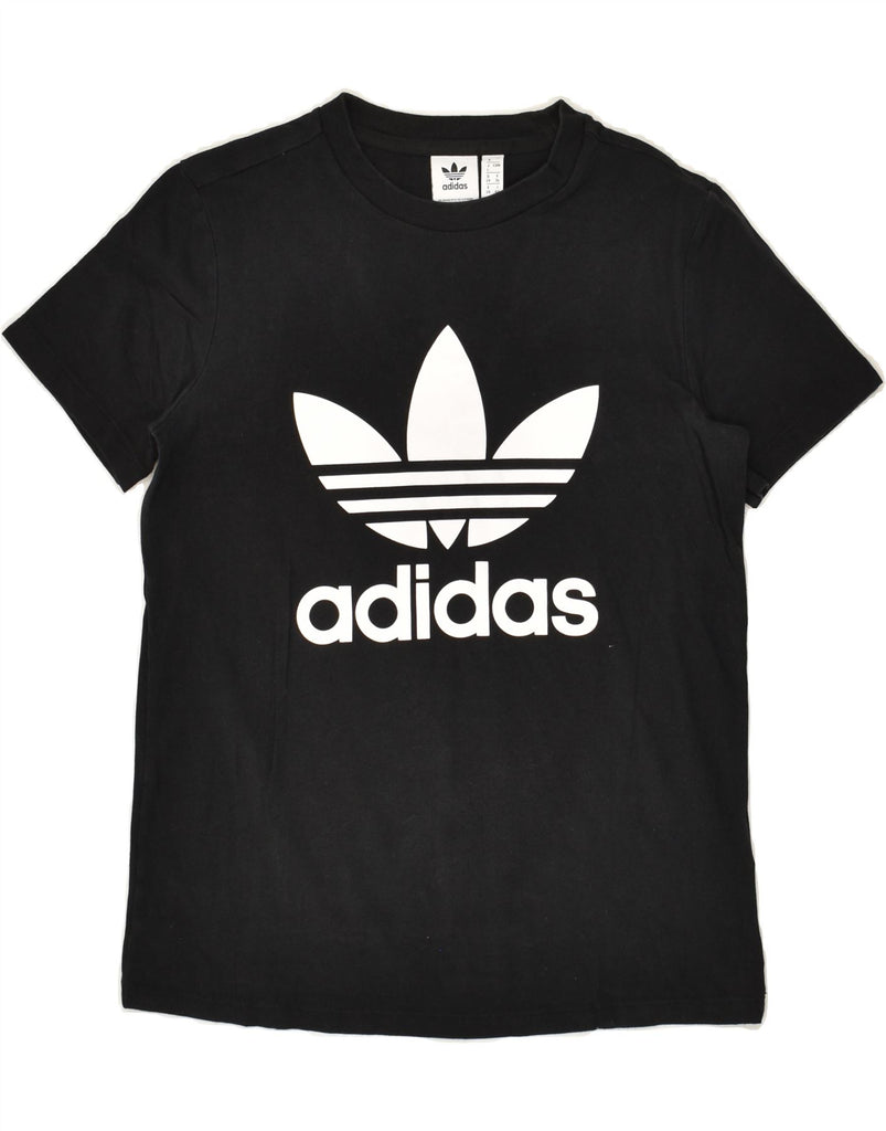 ADIDAS Womens Graphic T-Shirt Top UK 8 Small Black Cotton | Vintage Adidas | Thrift | Second-Hand Adidas | Used Clothing | Messina Hembry 