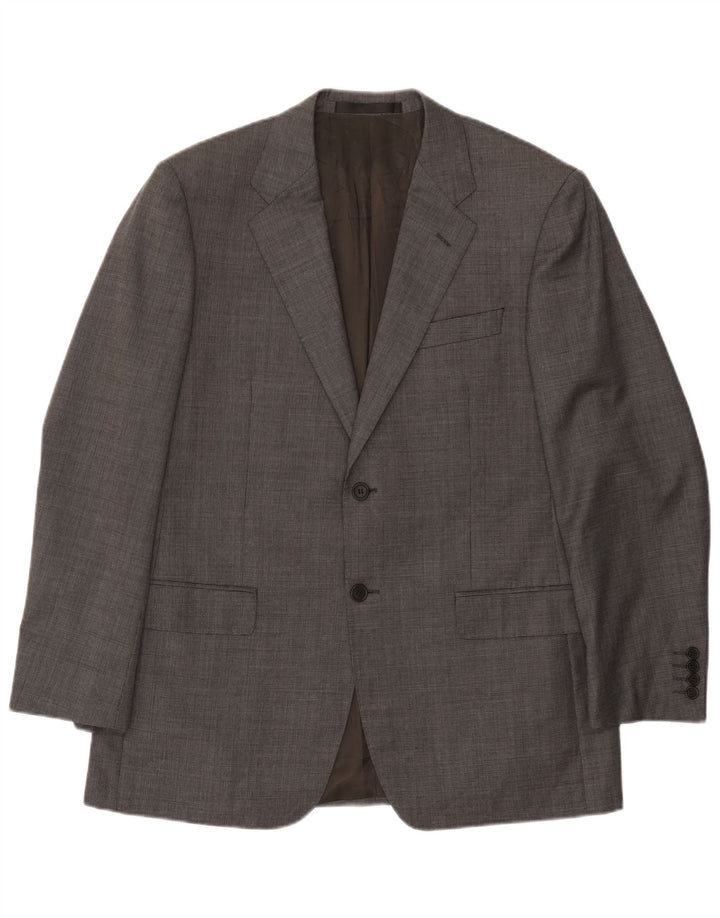 Marks & Spencer Mens 2 Button Blazer Jacket UK 42 Large Grey Wool