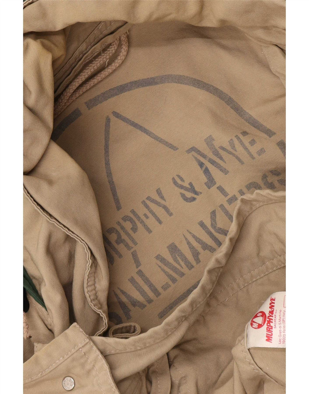 Murphy & Nye Mens Hooded Utility Jacket UK 42 XL Beige Cotton