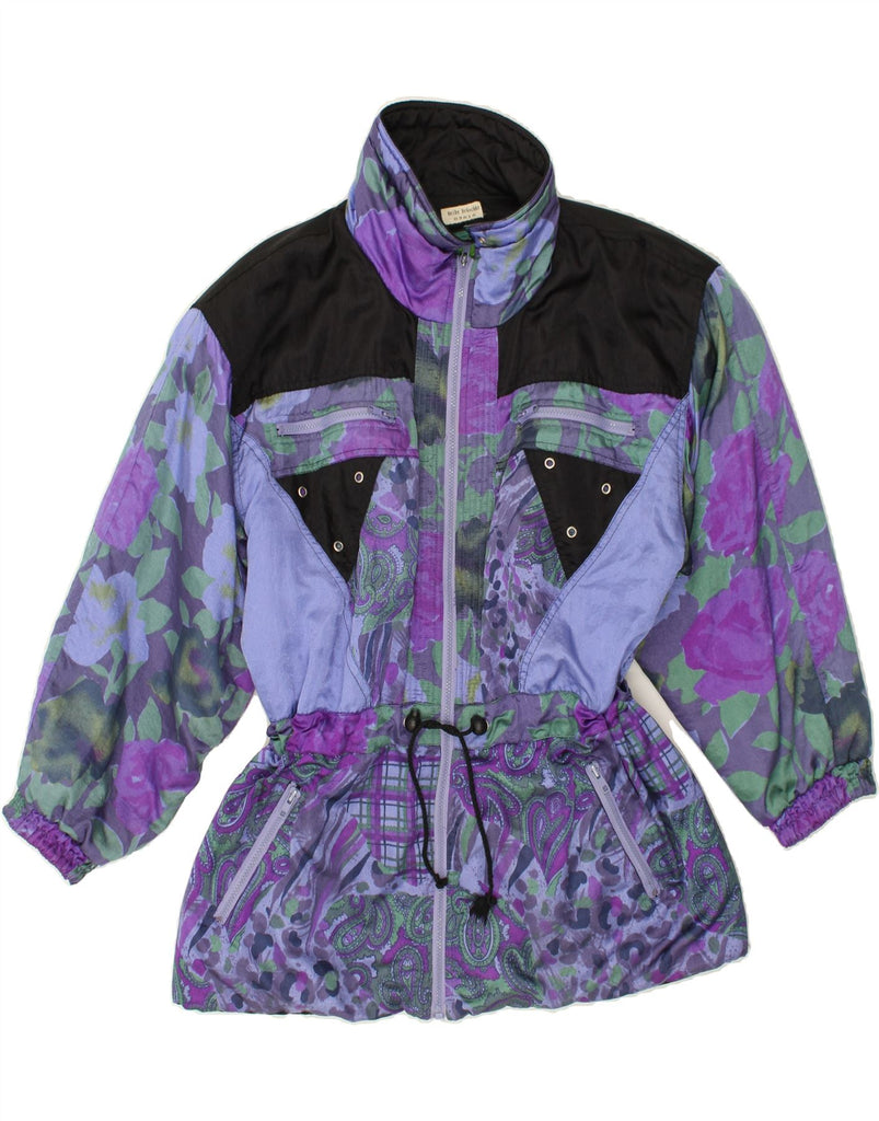 VINTAGE Womens Windbreaker Jacket EU 42 Large Purple Floral | Vintage Vintage | Thrift | Second-Hand Vintage | Used Clothing | Messina Hembry 