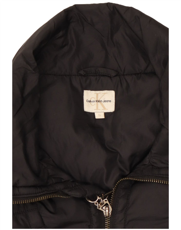 Calvin Klein Jeans Womens Crop Bomber Jacket UK 10 Small Black Polyester