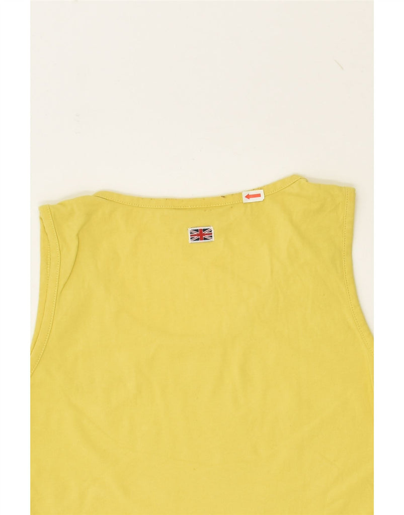 REEBOK Womens Vest Top UK 10 Small Yellow Cotton | Vintage Reebok | Thrift | Second-Hand Reebok | Used Clothing | Messina Hembry 