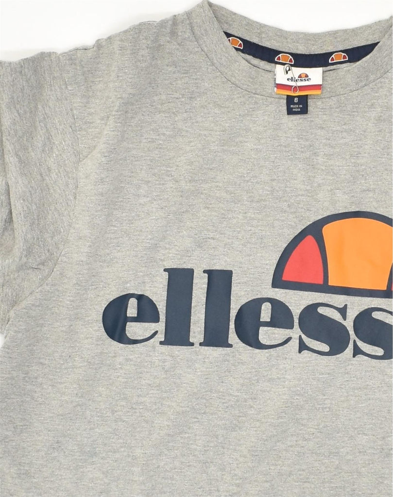 ELLESSE Womens Graphic T-Shirt Top US 8 Medium Grey Cotton | Vintage Ellesse | Thrift | Second-Hand Ellesse | Used Clothing | Messina Hembry 