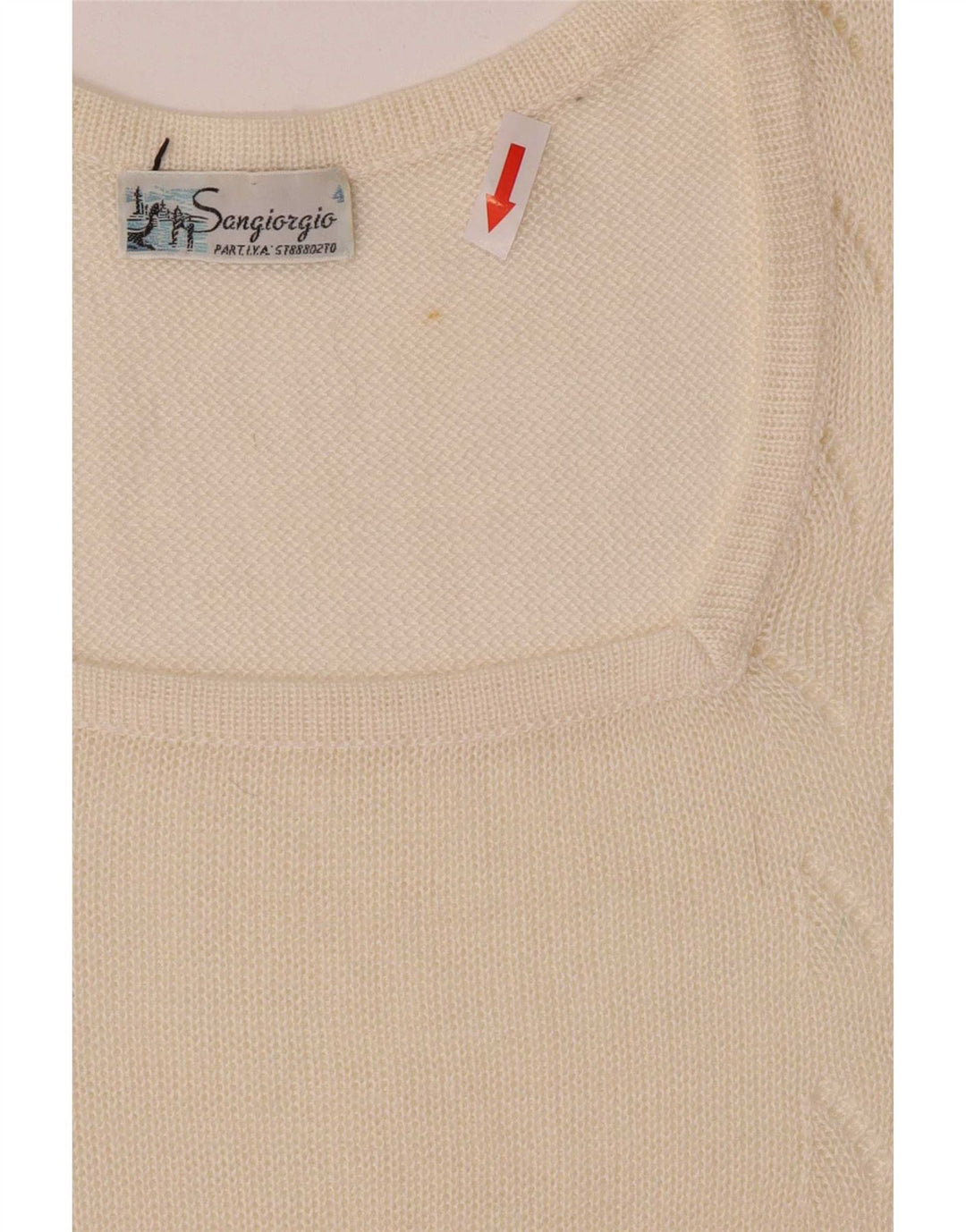 Sangiorgio Womens Short Sleeve Regular Blouse Top UK 14 Medium Off White