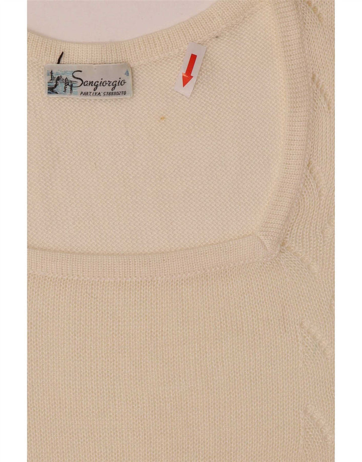Sangiorgio Womens Short Sleeve Regular Blouse Top UK 14 Medium Off White