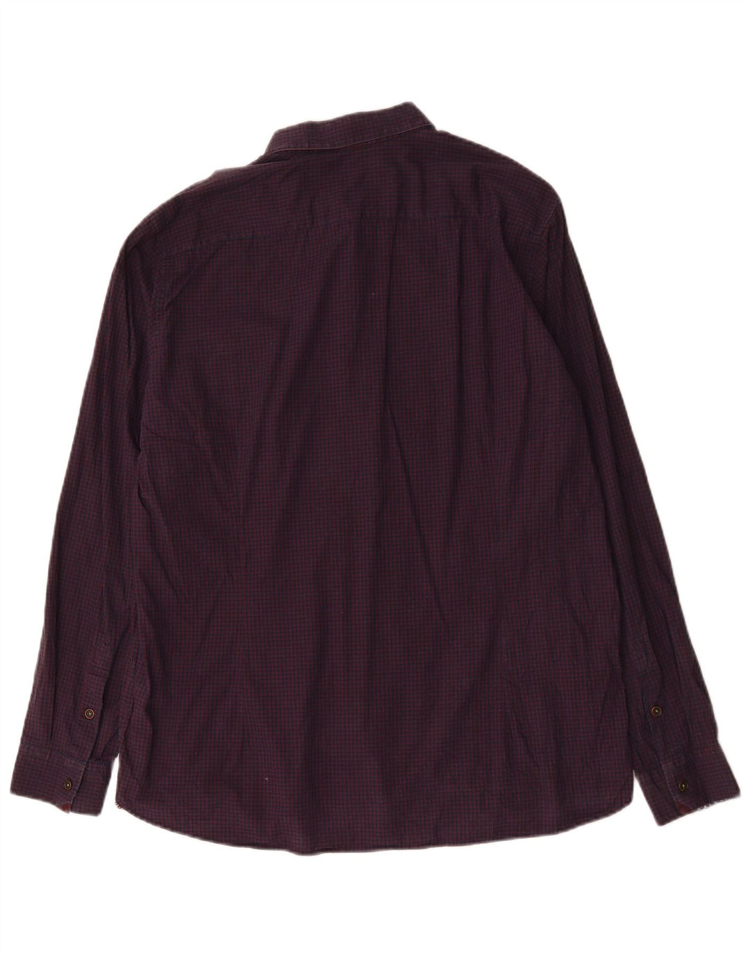 Ted Baker Mens Shirt Size 6 2XL Purple Gingham Cotton