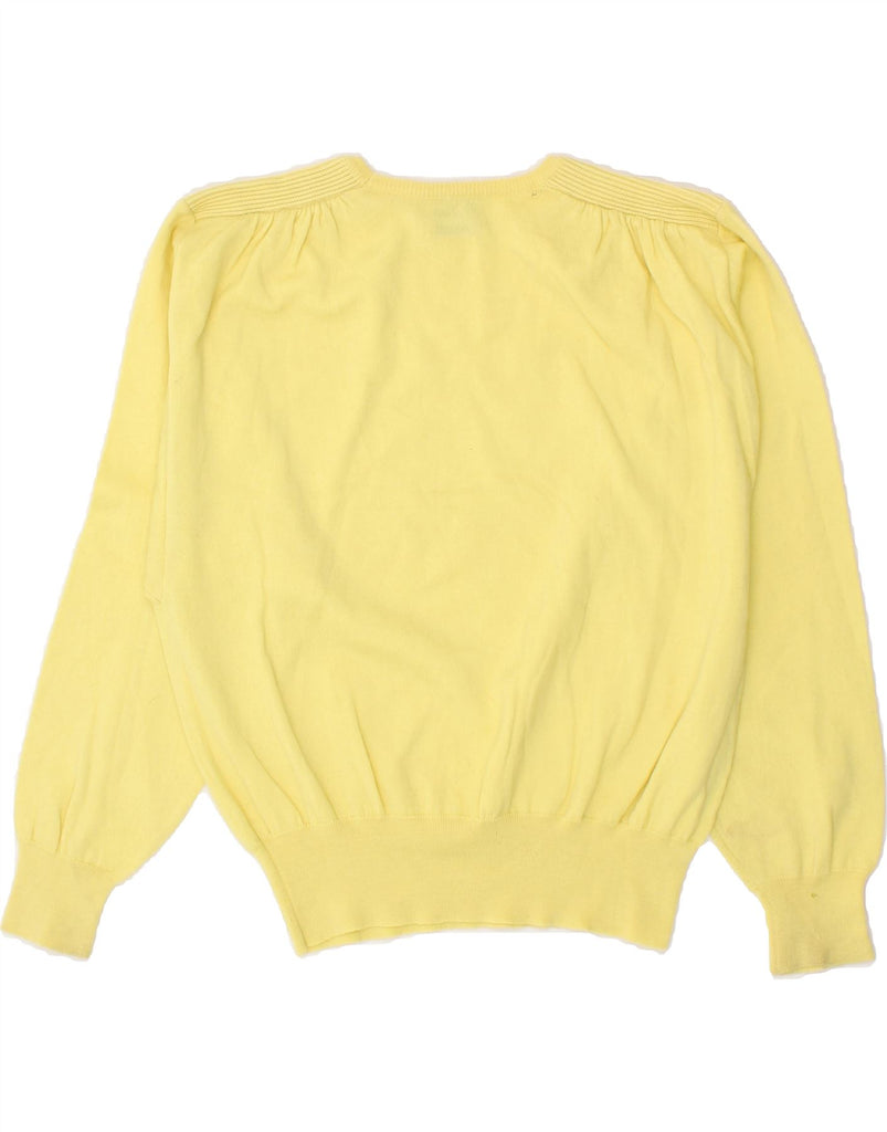 LUISA SPAGNOLI Womens Crew Neck Jumper Sweater UK 14 Medium Yellow Wool Vintage Luisa Spagnoli and Second-Hand Luisa Spagnoli from Messina Hembry 