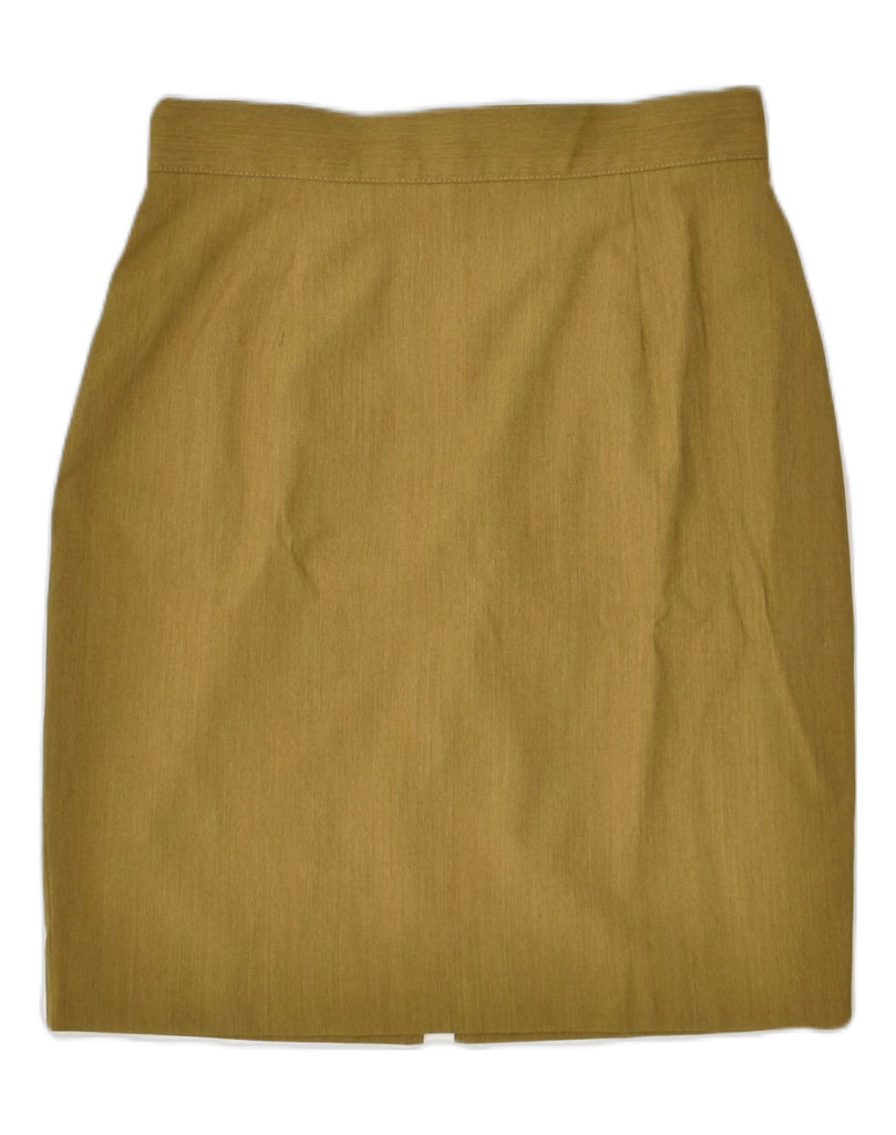 BENETTON Womens Pencil Skirt IT 44 Medium W28 Khaki Wool | Vintage Benetton | Thrift | Second-Hand Benetton | Used Clothing | Messina Hembry 